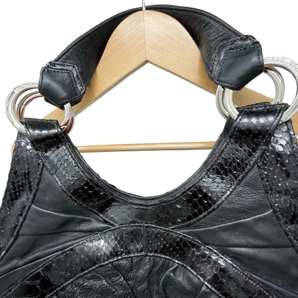 Rare! Michelle Vale Black Python Leather Shoulder… - image 5